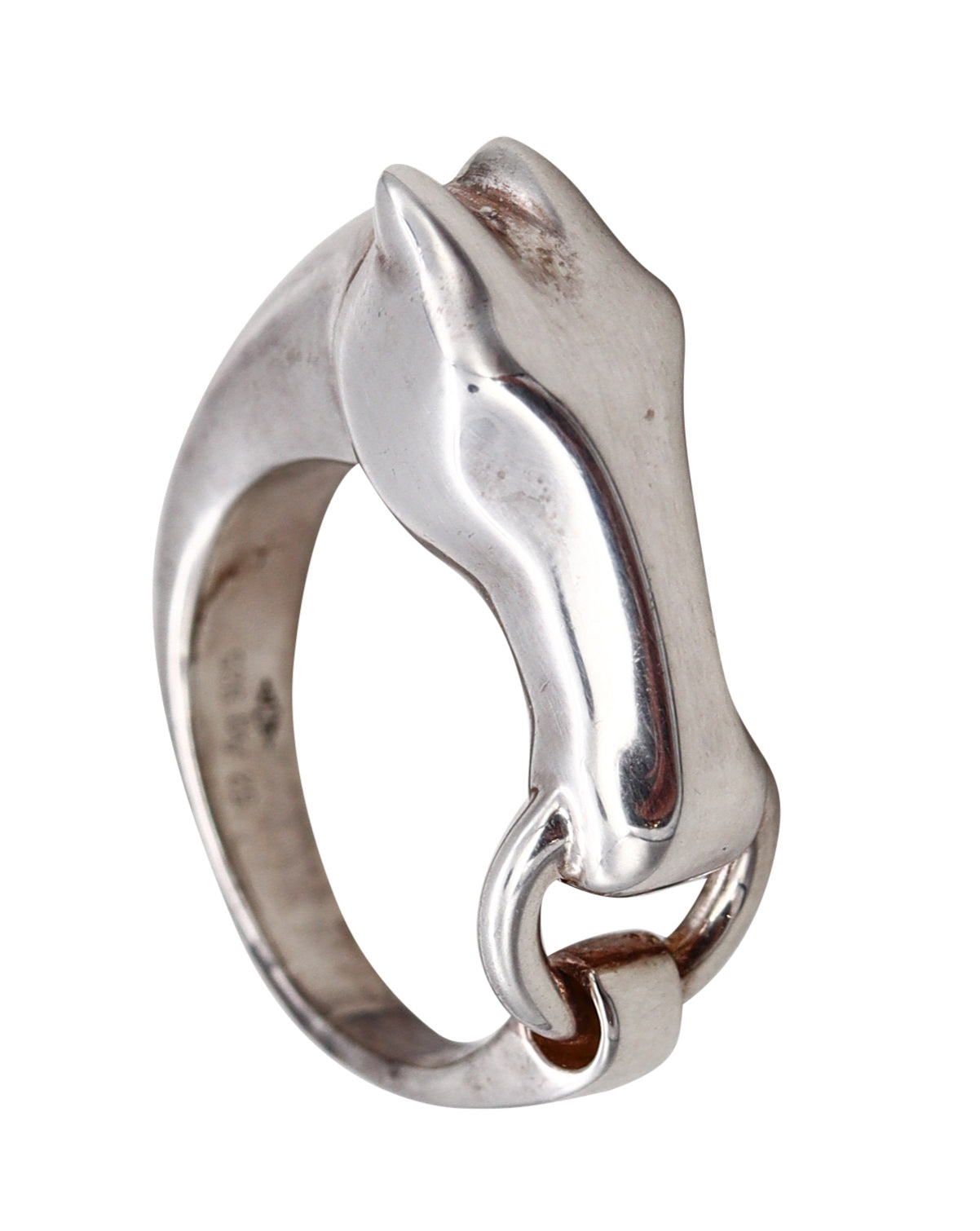 ろくvintage HERMES galop ring ホース　horse Hermes Paris iconic Galop Horse in profile ring in solid