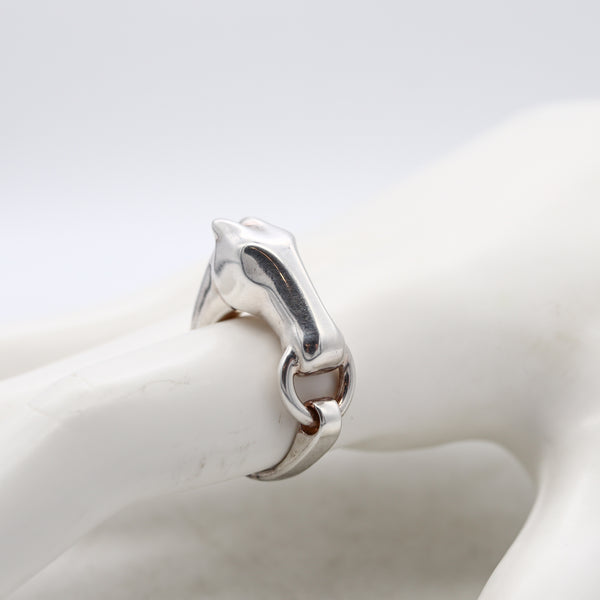 *Hermes Paris iconic Galop Horse in profile ring in solid .925 sterling silver