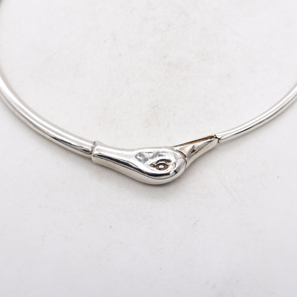 Gucci Milan Hunting Duck Necklace Choker In Solid .925 Sterling Silver