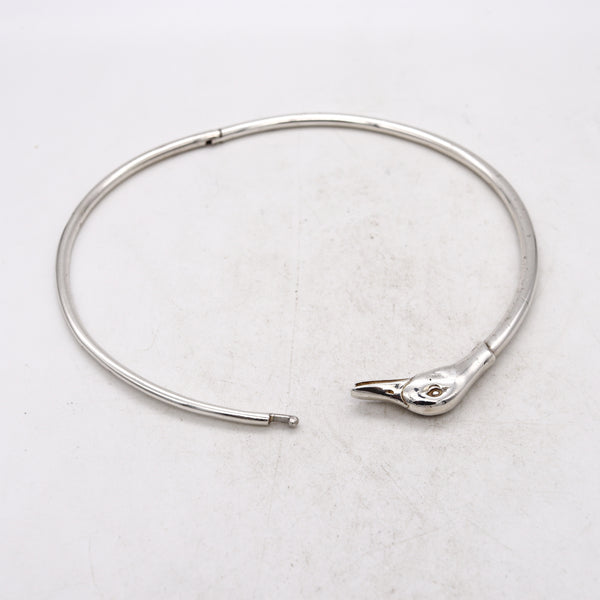 Gucci Milan Hunting Duck Necklace Choker In Solid .925 Sterling Silver