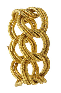 George L'Enfant 1960 Paris Double Paillette Twisted Bracelet In Braided 18Kt Yellow Gold