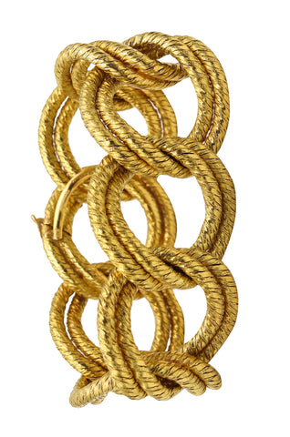 George L'Enfant 1960 Paris Double Paillette Twisted Bracelet In Braided 18Kt Yellow Gold