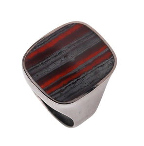 -Gucci 1990 Tom Ford Signet Ring In 18Kt White Gold With Jasper Ironstone