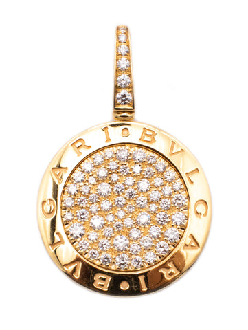 BVLGARI ROMA 18 KT YELLOW GOLD PENDANT NECKLACE WITH 2.70 Ctw OF DIAMONDS