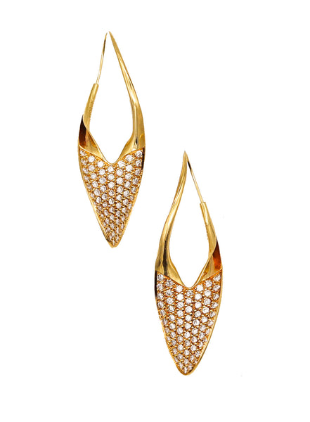 -Michael Good Aerodynamic Drop Earrings In 18Kt Gold With 4.08 Ctw In Diamonds