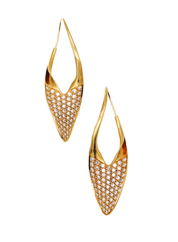 -Michael Good Aerodynamic Drop Earrings In 18Kt Gold With 4.08 Ctw In Diamonds