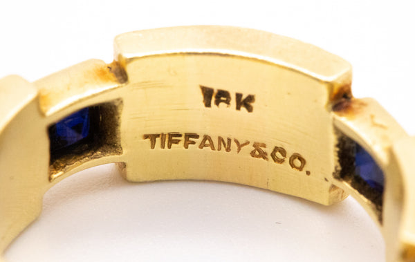 TIFFANY & CO NEW YORK 1950 ETERNITY RING IN 18 KT WITH SAPPHIRES