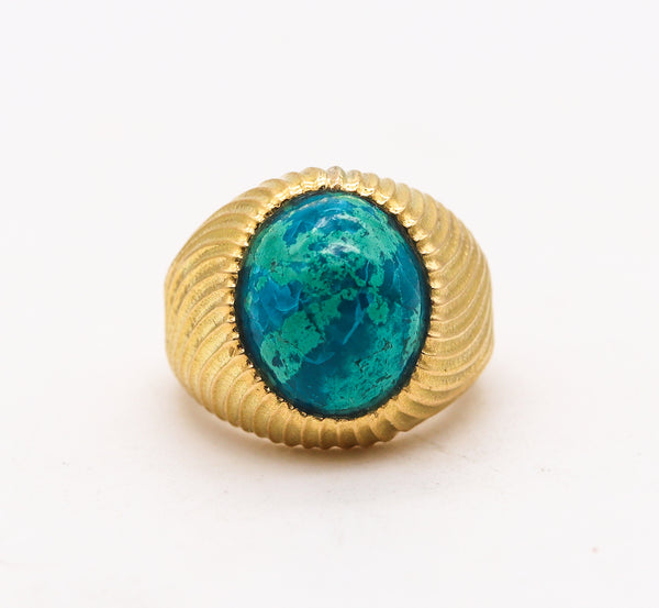 Tiffany Co 1970 Schlumberger Large Cocktail Ring In 18Kt Yellow Gold With Azurmalachite