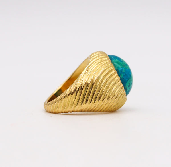 Tiffany Co 1970 Schlumberger Large Cocktail Ring In 18Kt Yellow Gold With Azurmalachite