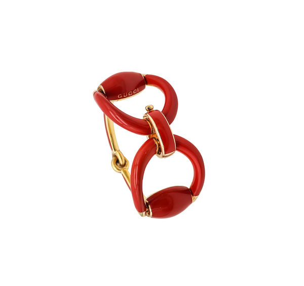 -Gucci Milano Enameled Vintage Double Horsebit Bracelet In 18Kt Vermeil Over Sterling