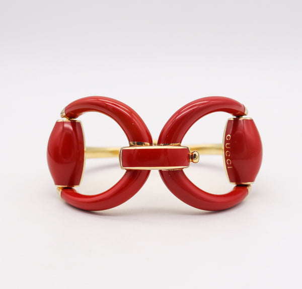 -Gucci Milano Enameled Vintage Double Horsebit Bracelet In 18Kt Vermeil Over Sterling