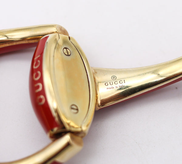 -Gucci Milano Enameled Vintage Double Horsebit Bracelet In 18Kt Vermeil Over Sterling