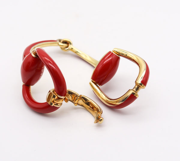 -Gucci Milano Enameled Vintage Double Horsebit Bracelet In 18Kt Vermeil Over Sterling