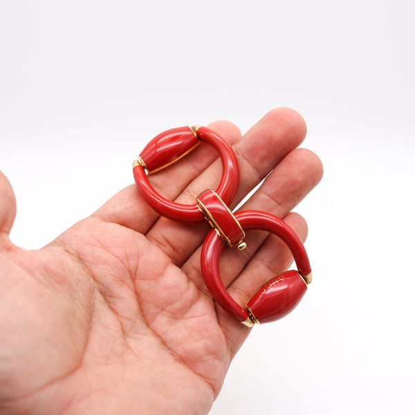 -Gucci Milano Enameled Vintage Double Horsebit Bracelet In 18Kt Vermeil Over Sterling