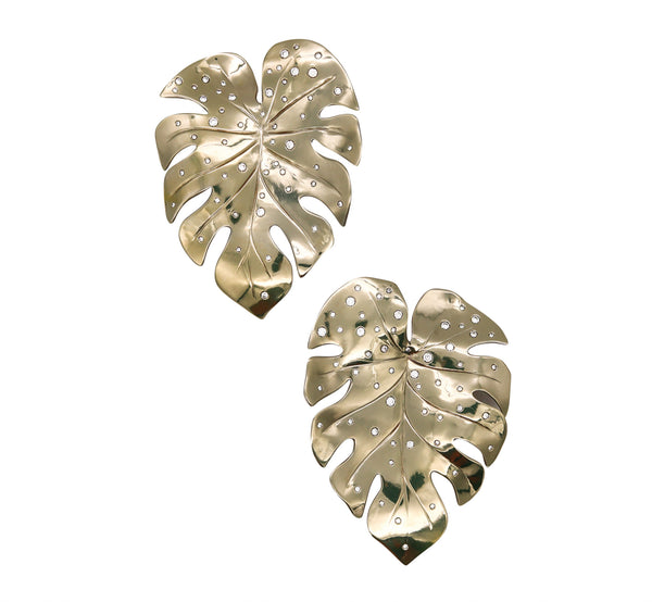 Suzanne Syz Geneva Hakuna Matata Large Earrings In 18Kt Gold And Titanium With 1.68 Cts In VS Diamonds