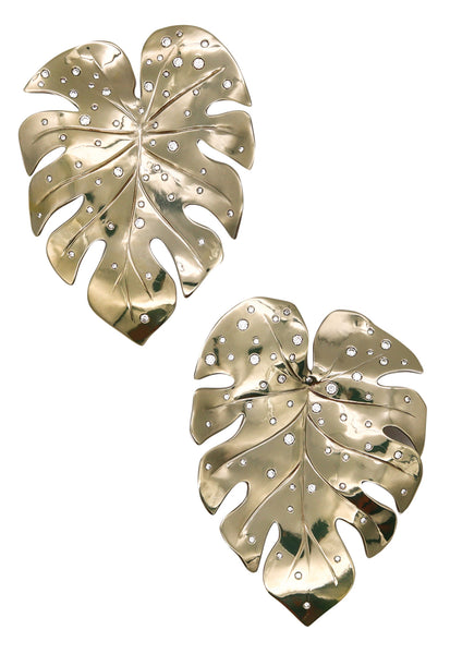 Suzanne Syz Geneva Hakuna Matata Large Earrings In 18Kt Gold And Titanium With 1.68 Cts In VS Diamonds