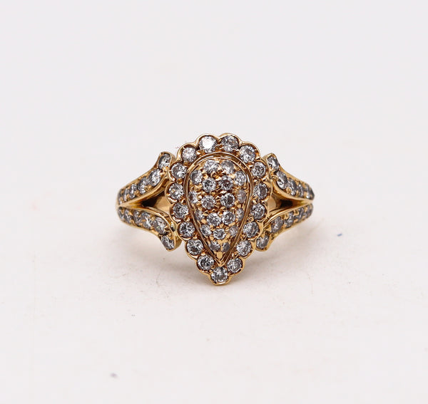 Cartier Paris Cocktail Ring In 18Kt Yellow Gold With 1.80 Cts In VVS Diamonds
