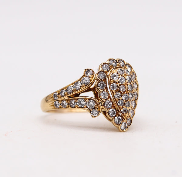 Cartier Paris Cocktail Ring In 18Kt Yellow Gold With 1.80 Cts In VVS Diamonds
