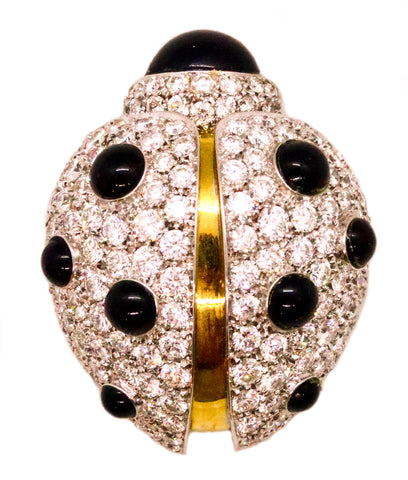 PICCHIOTTI DIAMOND LADYBUG 18 KT GOLD PIN BROOCH