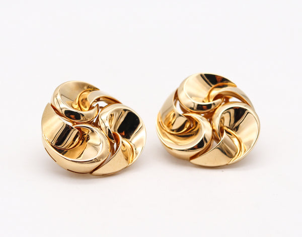 -Marina Bvlgari 1996 Vertigo Sculptural Swirls Earrings In 18Kt Yellow Gold