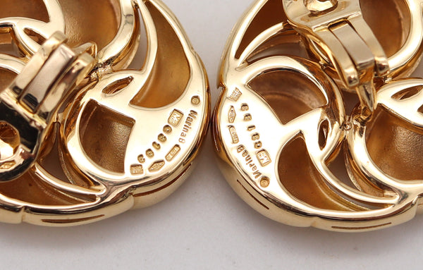 -Marina Bvlgari 1996 Vertigo Sculptural Swirls Earrings In 18Kt Yellow Gold