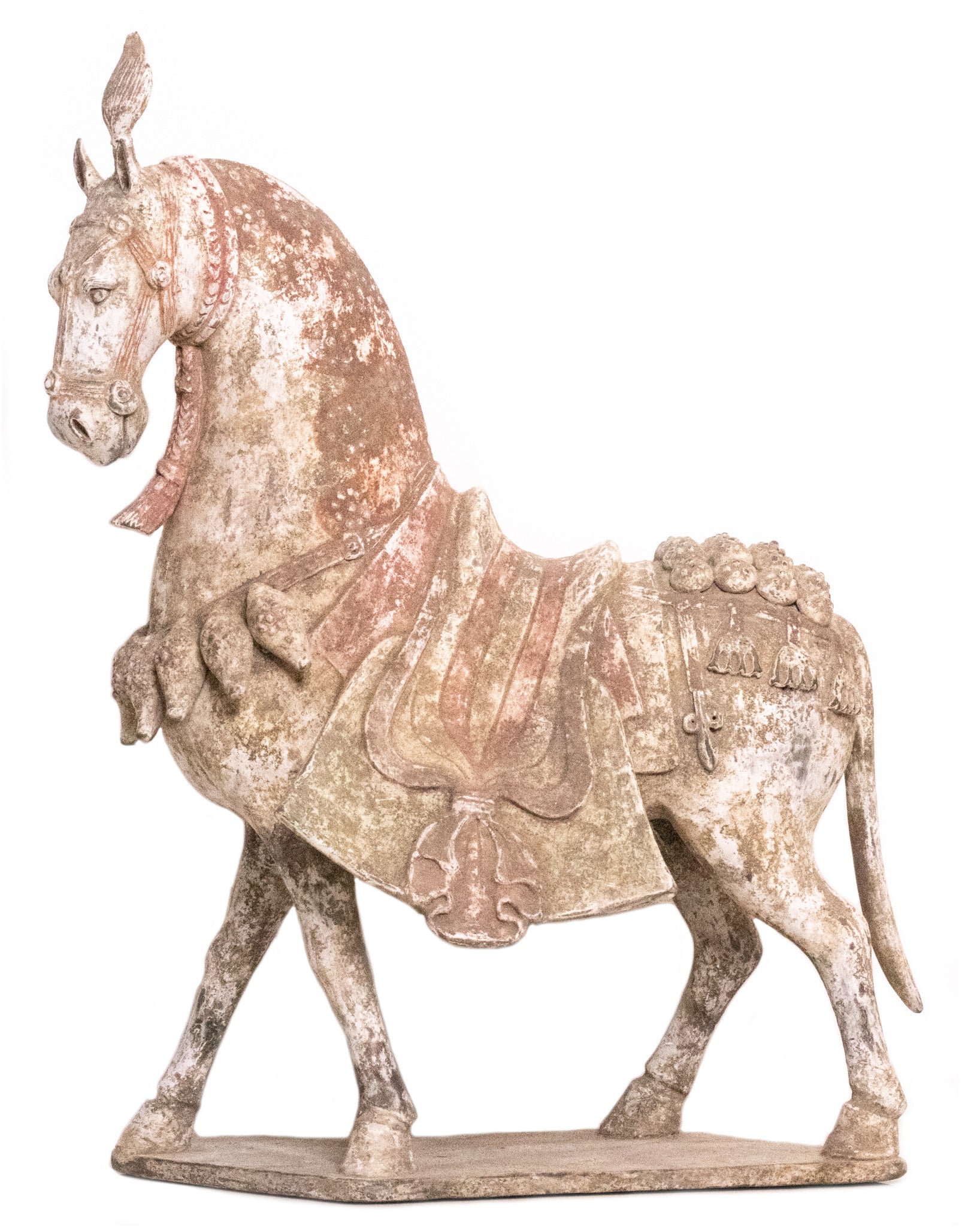 +China 549-577 AD Northern Qi Dynasty Ancient Caparisoned Horse In Earthenware Terracotta