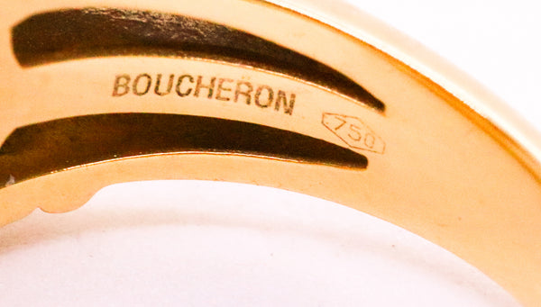 BOUCHERON FRANCE DIAMONDS & CARVE QUARTZ 18 KT RING