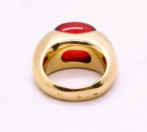 BACCARAT FRANCE 18 KT RING WITH GLASS CABOCHON