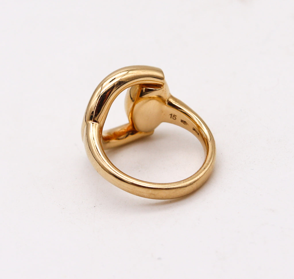 -Gucci Milano Horsebit Cocktail Ring In Solid 18Kt Yellow Gold ...