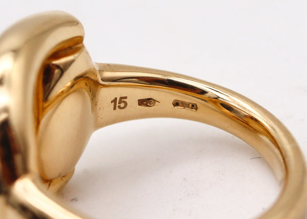 -Gucci Milano Horsebit Cocktail Ring In Solid 18Kt Yellow Gold