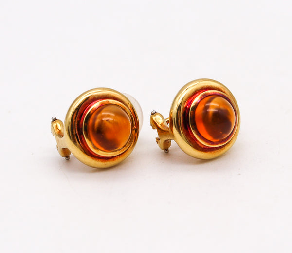 -Tiffany Co. By Paloma Picasso Clips Earrings In 18Kt Yellow Gold With Citrines