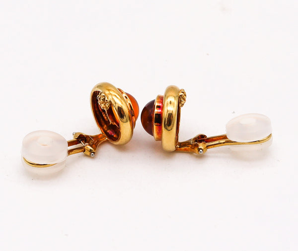 -Tiffany Co. By Paloma Picasso Clips Earrings In 18Kt Yellow Gold With Citrines