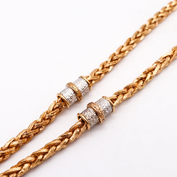 -Cazzaniga Roma Necklace In Yellow And White 18Kt Gold With Diamonds