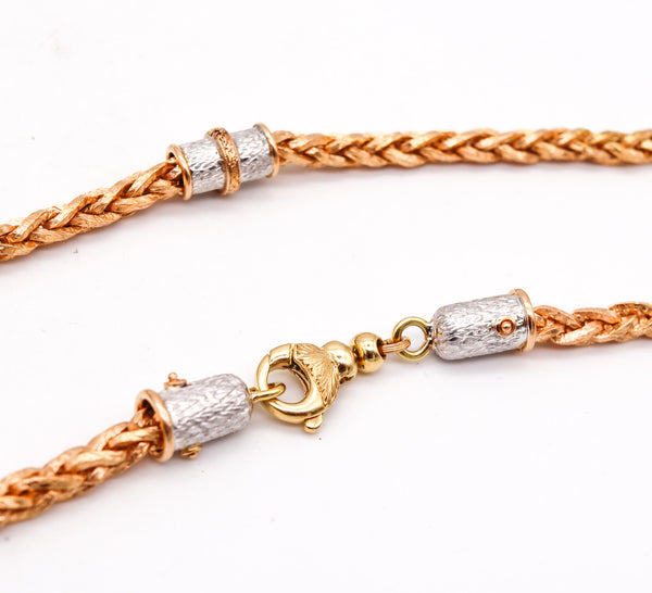 -Cazzaniga Roma Necklace In Yellow And White 18Kt Gold With Diamonds