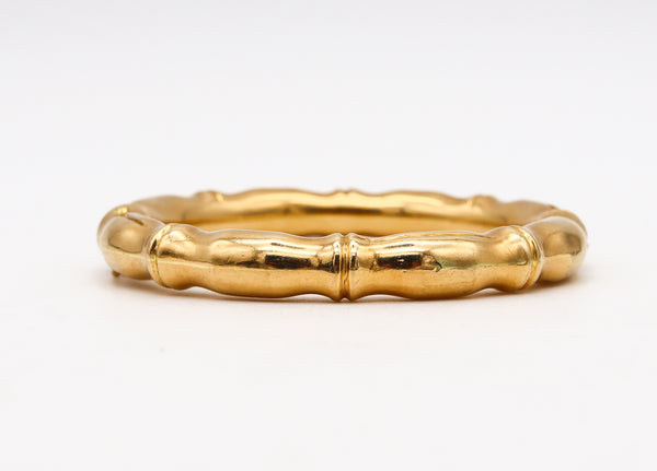 Tiffany & Co. 1970's Rare Bamboo Pattern Bangle Bracelet In Solid 18Kt Yellow Gold