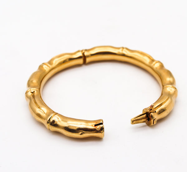 Tiffany & Co. 1970's Rare Bamboo Pattern Bangle Bracelet In Solid 18Kt Yellow Gold