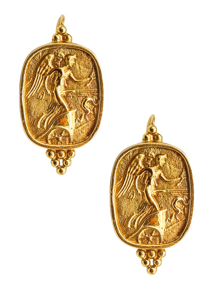 -SeidenGang Roman Revival Classic Drop Earrings In 18Kt Yellow Gold