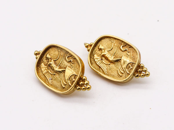 -SeidenGang Roman Revival Classic Drop Earrings In 18Kt Yellow Gold