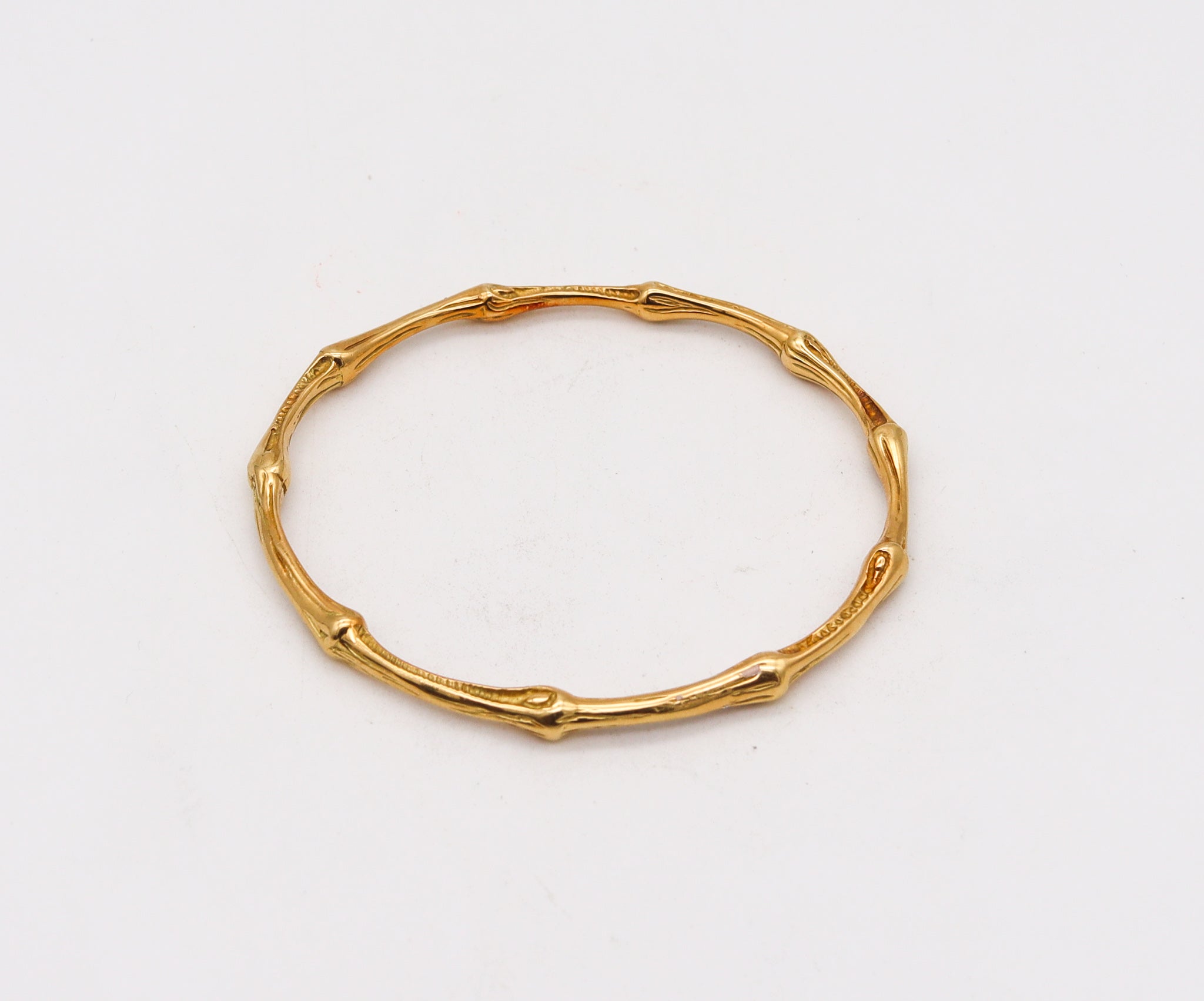 Tiffany & Co. 1996 Bamboo Slider Bangle Bracelet In Solid 18Kt