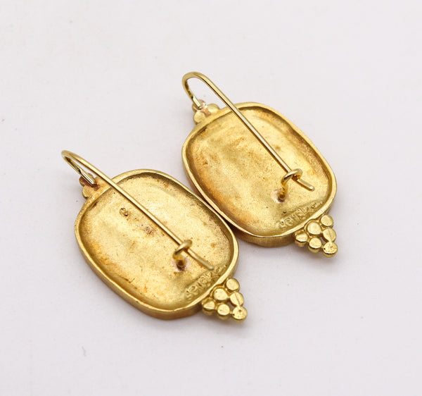 -SeidenGang Roman Revival Classic Drop Earrings In 18Kt Yellow Gold