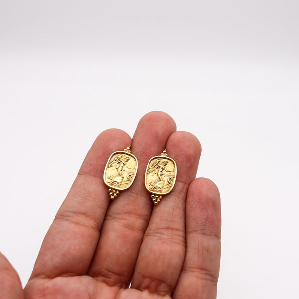 -SeidenGang Roman Revival Classic Drop Earrings In 18Kt Yellow Gold