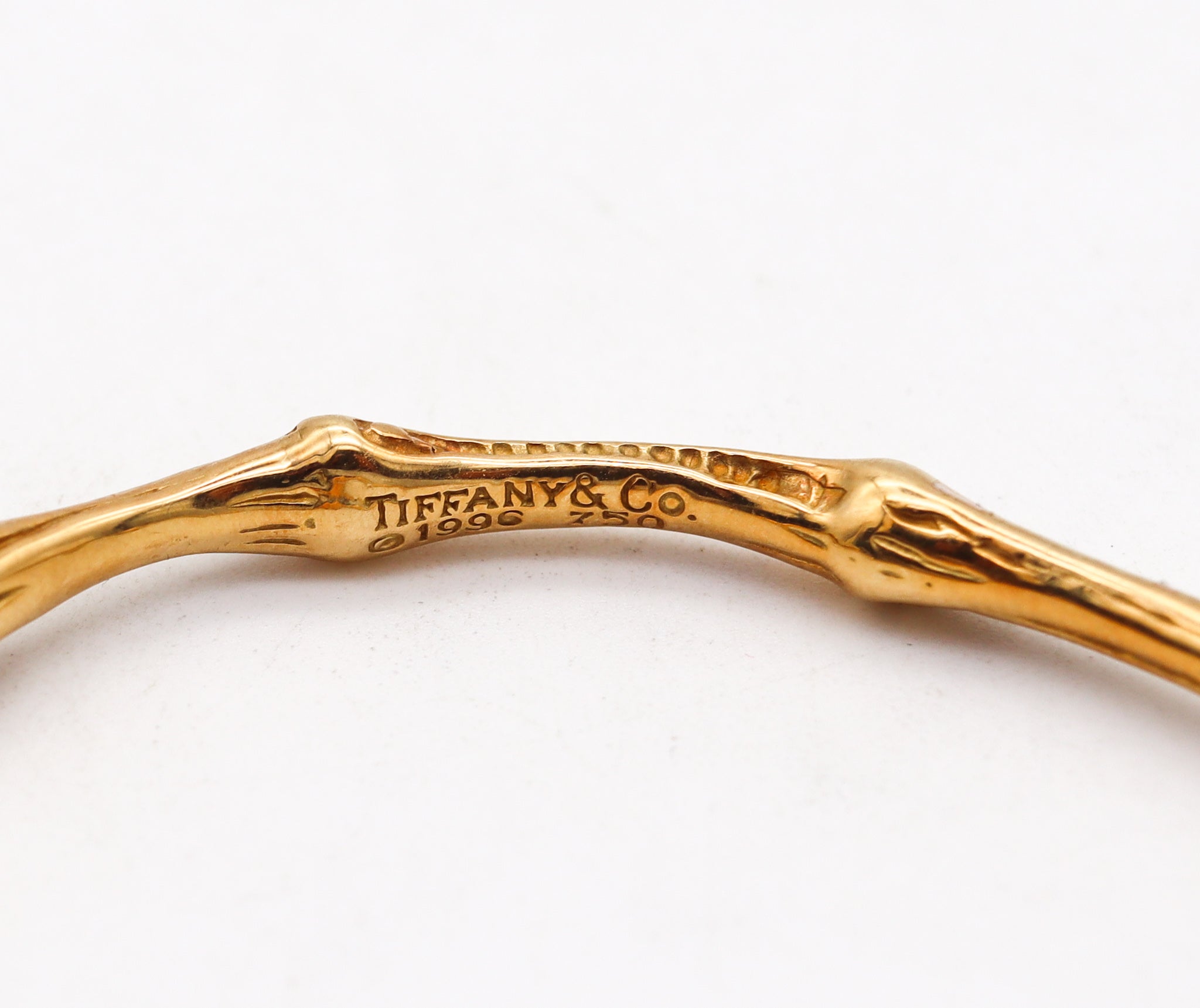 Tiffany & Co. 1996 Bamboo Slider Bangle Bracelet In Solid 18Kt