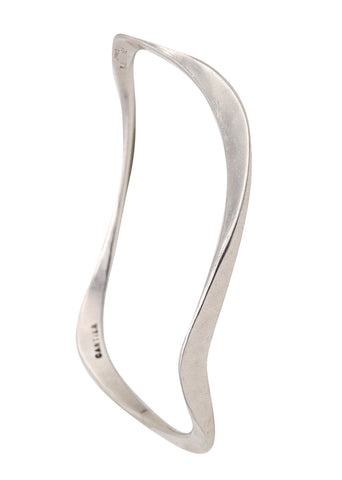 -Cartier 1970 Designed By Jerrold For R. E. Disney Wavy Bangle In .925 Sterling Silver