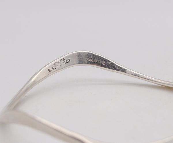 -Cartier 1970 Designed By Jerrold For R. E. Disney Wavy Bangle In .925 Sterling Silver