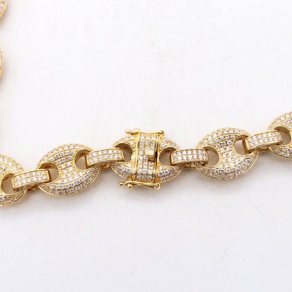 *Mariner links Italian long necklace sautoir in solid 14 kt gold with 32.52 Cts in VS Diamonds