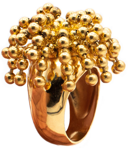 CARTIER PARIS NOUVELLE VAGUE DANGLING POM POM BEADS RING IN 18 KT YELLOW GOLD