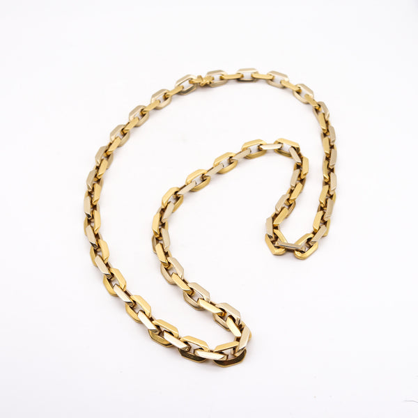 -Gübelin 1970 Zurich Long Sautoir Necklace Chain In Two Tones Of 18Kt Gold