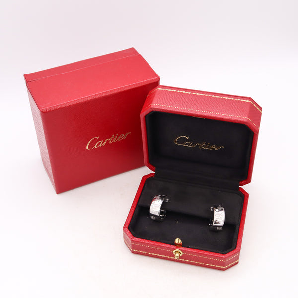 Cartier Paris C De Cartier Huggies Clips Earrings In 18Kt White Gold With VVS Diamonds