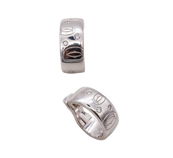 Cartier Paris C De Cartier Huggies Clips Earrings In 18Kt White Gold With VVS Diamonds