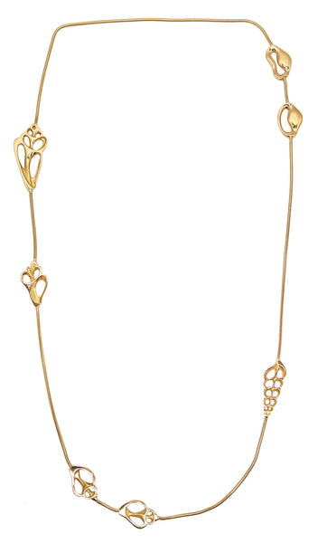 -Tiffany Co. 1979 By Angela Cummings Long Necklace Sautoir In 18Kt Yellow Gold